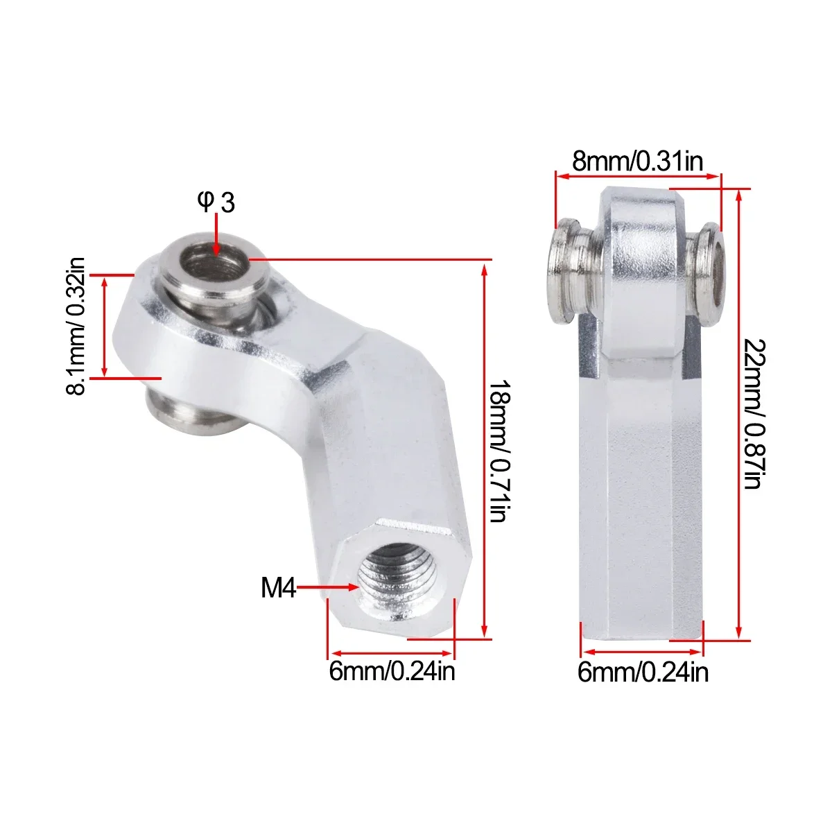 4Pcs Metal M4 Link Rod Joint B - Rc Crawler 4X4 评论和价格